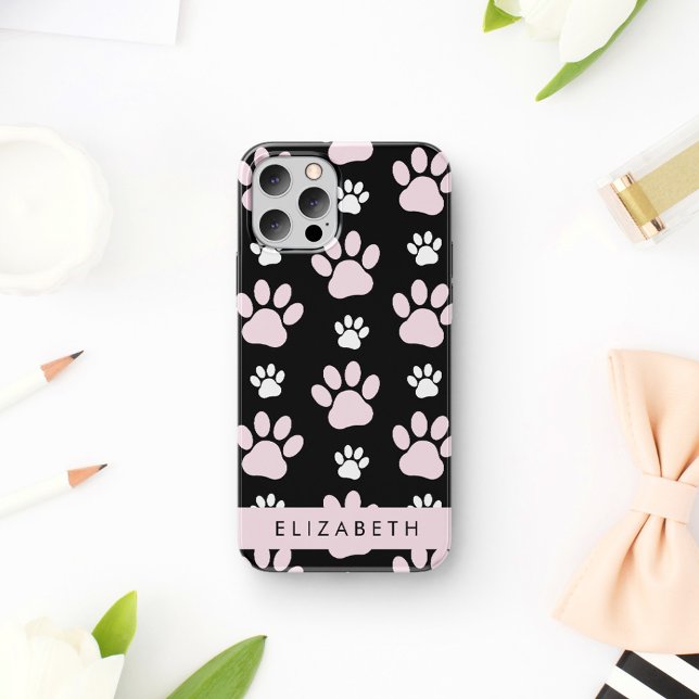 Muster von Paws, rosa Paws, Dog Paws, Ihr Name Case-Mate iPhone Hülle (Von Creator hochgeladen)