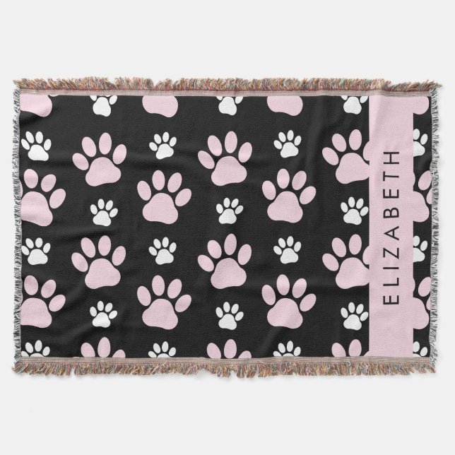 Muster von Paws, rosa Paws, Dog Paws, Ihr Name Decke (Vorderseite)