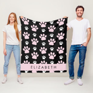 Muster von Paws, rosa Paws, Dog Paws, Ihr Name Fleecedecke