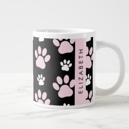Muster von Paws, rosa Paws, Dog Paws, Ihr Name Jumbo-Tasse