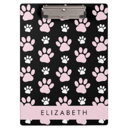 Muster von Paws, rosa Paws, Dog Paws, Ihr Name Klemmbrett
