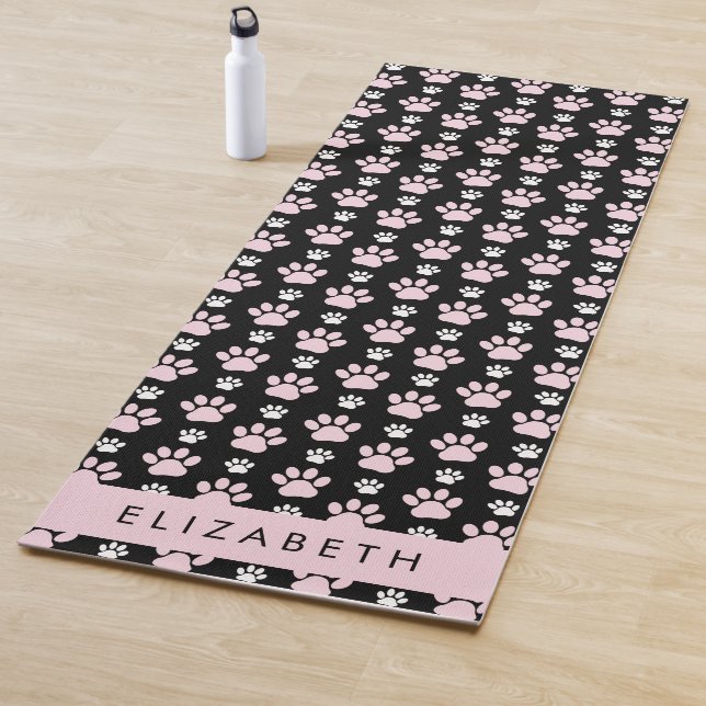 Muster von Paws, rosa Paws, Dog Paws, Ihr Name Yogamatte (Beispiel)
