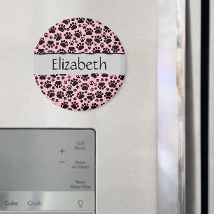 Muster von Paws, schwarzen Paws, Dog Paws, Ihr Nam Magnet