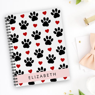 Muster von Paws, schwarzen Paws, roten Herzen, Ihr Planer