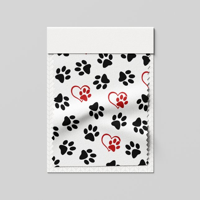 Muster von Paws, schwarzen Paws, roten Paws, Herz Stoff (Von Creator hochgeladen)
