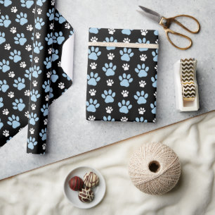 Muster von Pfoten, blauen Pfoten, Hundepfoten, Tie Geschenkpapier