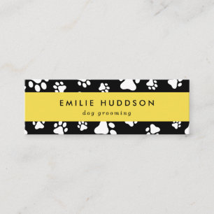 Muster von Pfoten, Hunde-Groomer, Hunde-Walker, Pe Mini Visitenkarte