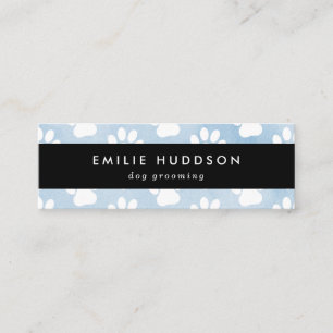 Muster von Pfoten, Hunde-Groomer, Hunde-Walker, Pe Mini Visitenkarte