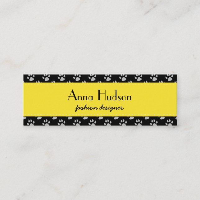 Muster von Pfoten, Hunde-Groomer, Hunde-Walker, Pe Mini Visitenkarte (Vorderseite)