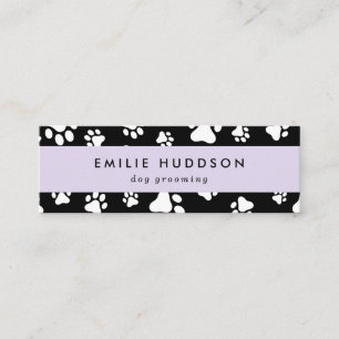 Muster von Pfoten, Hunde-Groomer, Hunde-Walker, Pe Mini Visitenkarte