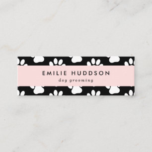 Muster von Pfoten, Hunde-Groomer, Hunde-Walker, Pe Mini Visitenkarte
