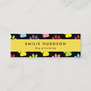 Muster von Pfoten, Hunde-Groomer, Hunde-Walker, Pe Mini Visitenkarte