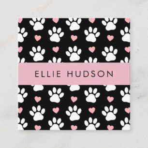 Muster von Pfoten, Hunde-Groomer, Hunde-Walker, Pe Quadratische Visitenkarte