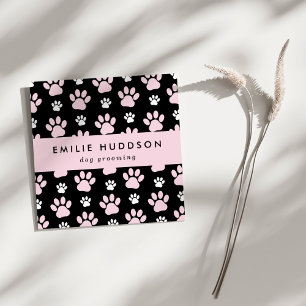 Muster von Pfoten, Hunde-Groomer, Hunde-Walker, Pe Quadratische Visitenkarte