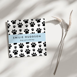 Muster von Pfoten, Hunde-Groomer, Hunde-Walker, Pe Quadratische Visitenkarte