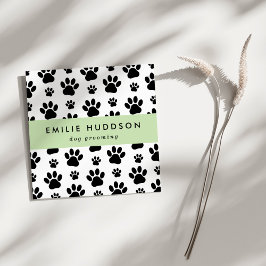 Muster von Pfoten, Hunde-Groomer, Hunde-Walker, Pe Quadratische Visitenkarte