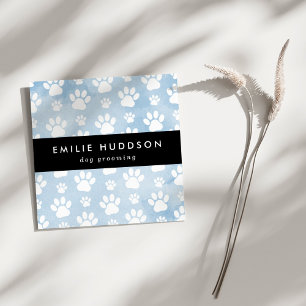 Muster von Pfoten, Hunde-Groomer, Hunde-Walker, Pe Quadratische Visitenkarte