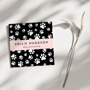 Muster von Pfoten, Hunde-Groomer, Hunde-Walker, Pe Quadratische Visitenkarte