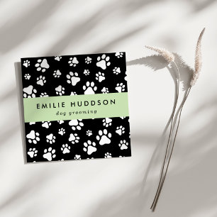 Muster von Pfoten, Hunde-Groomer, Hunde-Walker, Pe Quadratische Visitenkarte