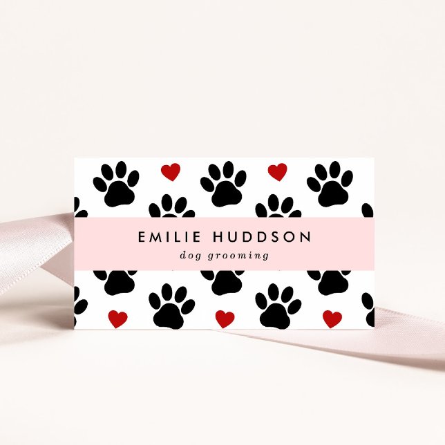 Muster von Pfoten, Hunde-Groomer, Hunde-Walker, Pe Visitenkarte (Von Creator hochgeladen)