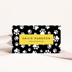 Muster von Pfoten, Hunde-Groomer, Hunde-Walker, Pe Visitenkarte