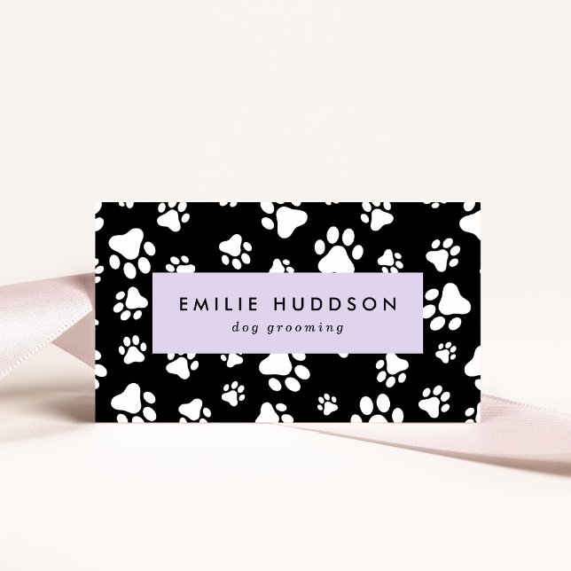 Muster von Pfoten, Hunde-Groomer, Hunde-Walker, Pe Visitenkarte (Von Creator hochgeladen)