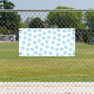 Muster von Pfoten, Hundeschäben, blaue Baby-Paws Banner