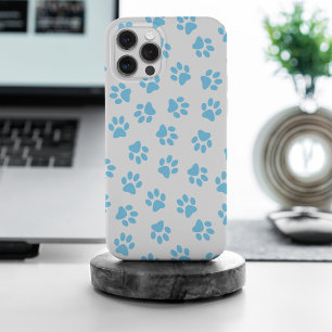 Muster von Pfoten, Hundeschäben, blaue Baby-Paws Case-Mate iPhone Hülle