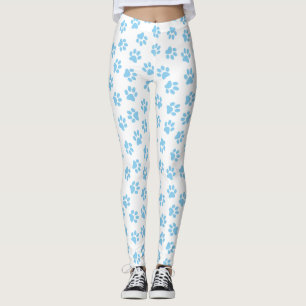 Muster von Pfoten, Hundeschäben, blaue Baby-Paws Leggings
