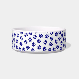 Muster von Pfoten, Hundeschäften, blaue Navy-Paws Napf