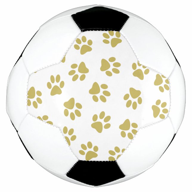Muster von Pfoten, Hundeschäften, goldenen Pfoten Fußball (Vorderseite)