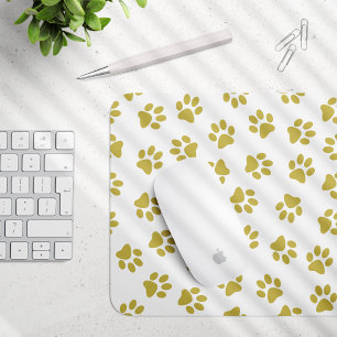 Muster von Pfoten, Hundeschäften, goldenen Pfoten Mousepad