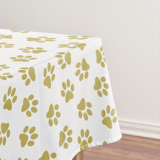 Muster von Pfoten, Hundeschäften, goldenen Pfoten Tischdecke (Beispiel)