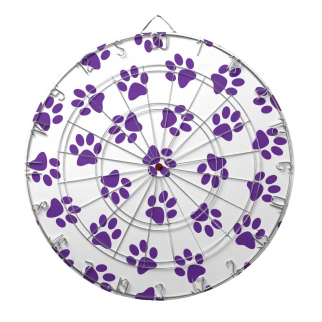 Muster von Pfoten, Hundeschäften, Lila Pfoten Dartscheibe (vorne)