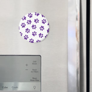 Muster von Pfoten, Hundeschäften, Lila Pfoten Magnet