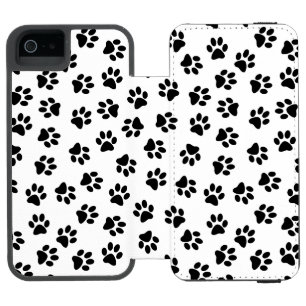 Muster von Pfoten, Hundeschäften, schwarzen Pfoten Incipio Watson™ iPhone 5 Geldbörsen Hülle