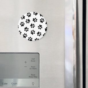 Muster von Pfoten, Hundeschäften, schwarzen Pfoten Magnet