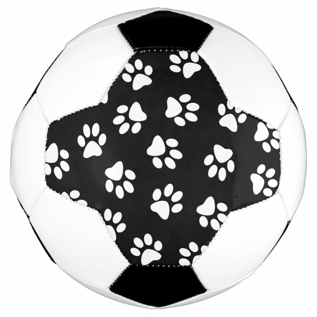 Muster von Pfoten, Hundeschäften, weißen Pfoten Fußball (Vorderseite)