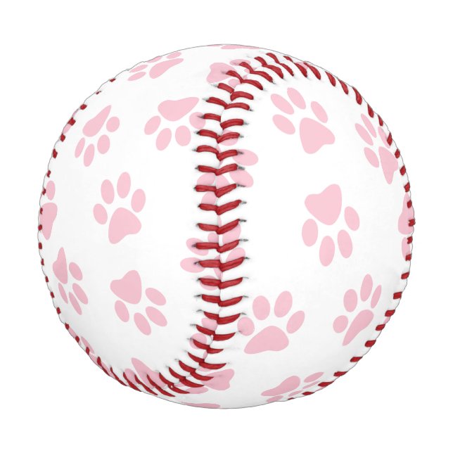 Muster von Pfoten, Hundeschrauben, Baby-Pink-Pfote Baseball (Schrägansicht)