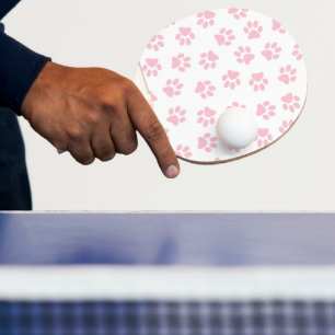 Muster von Pfoten, Hundeschrauben, Baby-Pink-Pfote Tischtennis Schläger