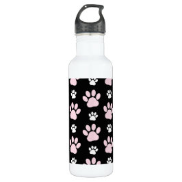 Muster von Pfoten, rosa Pfoten, Hundepfoten, Tierp Edelstahlflasche