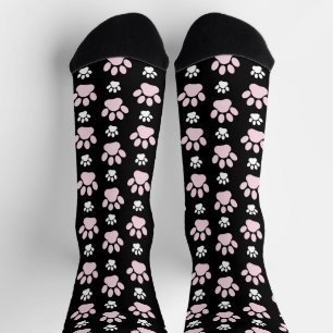 Muster von Pfoten, rosa Pfoten, Hundepfoten, Tierp Socken