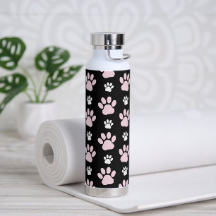 Muster von Pfoten, rosa Pfoten, Hundepfoten, Tierp Trinkflasche