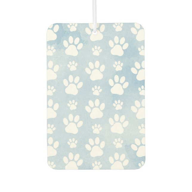 Muster von Pfoten, Weiße Pfoten, Wasserfarben, Bla Autolufterfrischer (Vorderseite)