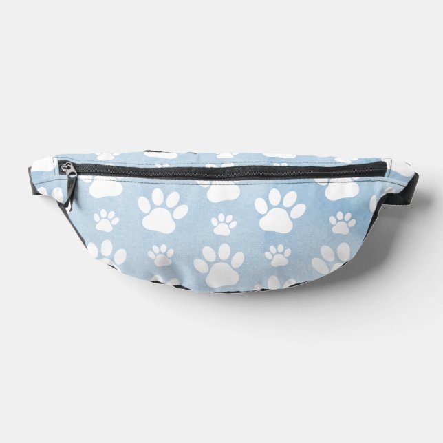 Muster von Pfoten, Weiße Pfoten, Wasserfarben, Bla Bauchtasche (Ablage )