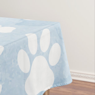 Muster von Pfoten, Weiße Pfoten, Wasserfarben, Bla Tischdecke