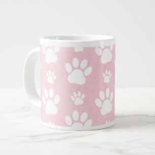 Muster von Pfoten, weißen Pfoten, Aquarellfarben,  Jumbo-Tasse