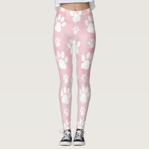 Muster von Pfoten, weißen Pfoten, Aquarellfarben,  Leggings