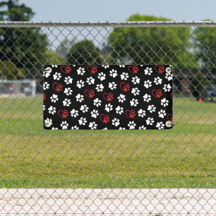 Muster von Pfoten, weißen Pfoten, roten Pfoten, He Banner