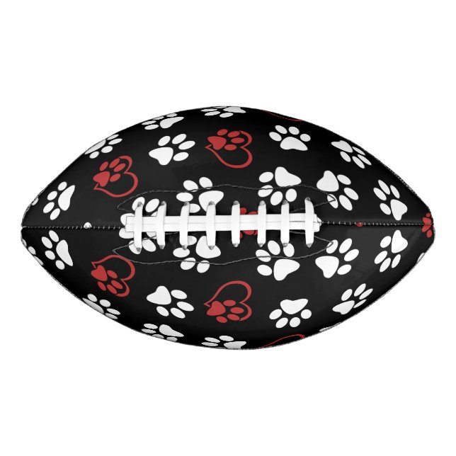 Muster von Pfoten, weißen Pfoten, roten Pfoten, He Football (Vorderseite)